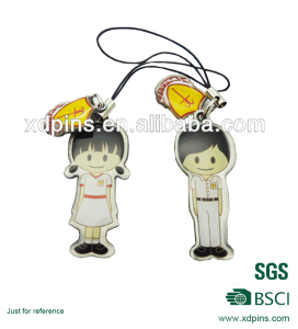 Customized Metal Couple Mobile Charm for Telephone